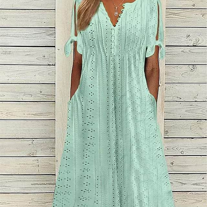Robe élégante à col en V et découpe pour femme