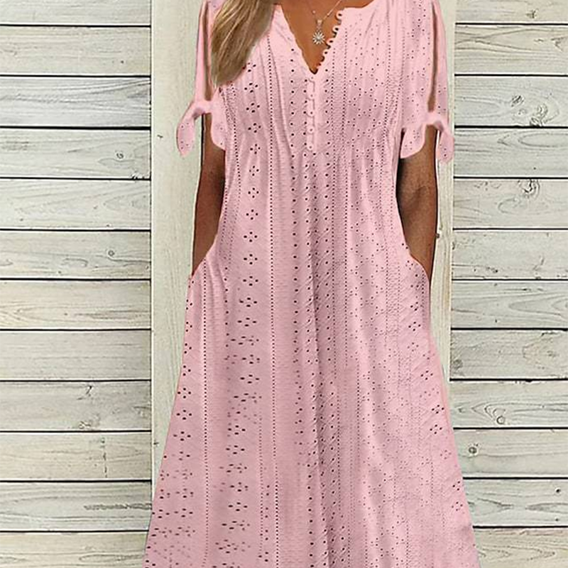 Robe élégante à col en V et découpe pour femme
