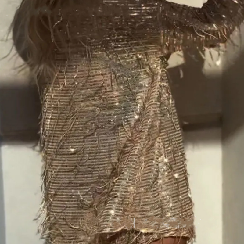 Ensemble 2 Pièces à Paillettes : Haut à Manches Longues et Short