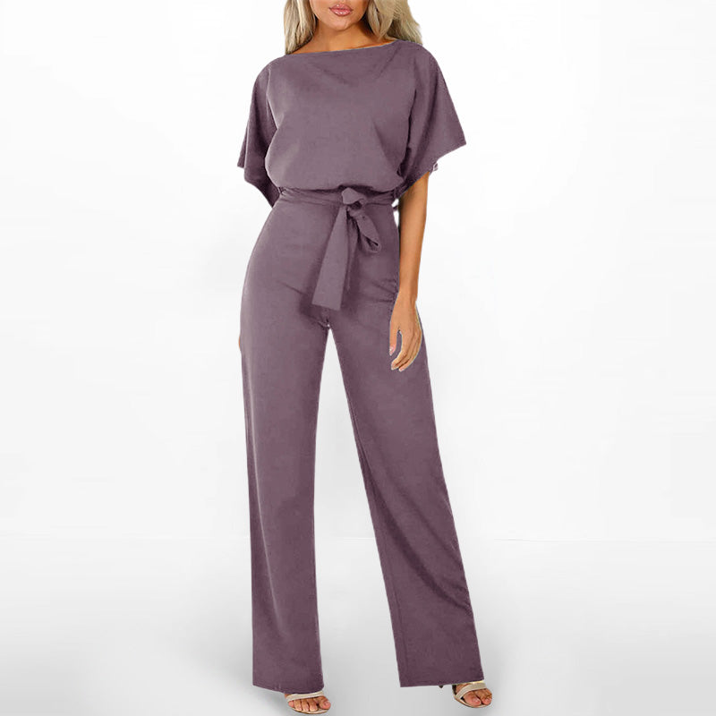 Combinaison taille haute à jambes larges pour femmes