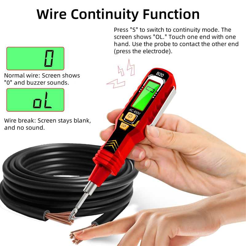 📢Durée limitée 50% de réduction✨Testeur de Tension Sans Contact avec Écran LCD