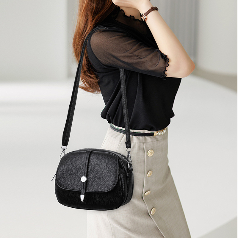 Sac léger à bandoulière de couleur unie pour femmes