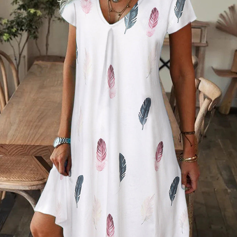 ✨2025 Hot Sale⌛Robe longue élégante à col en V et imprimé floral pour femmes