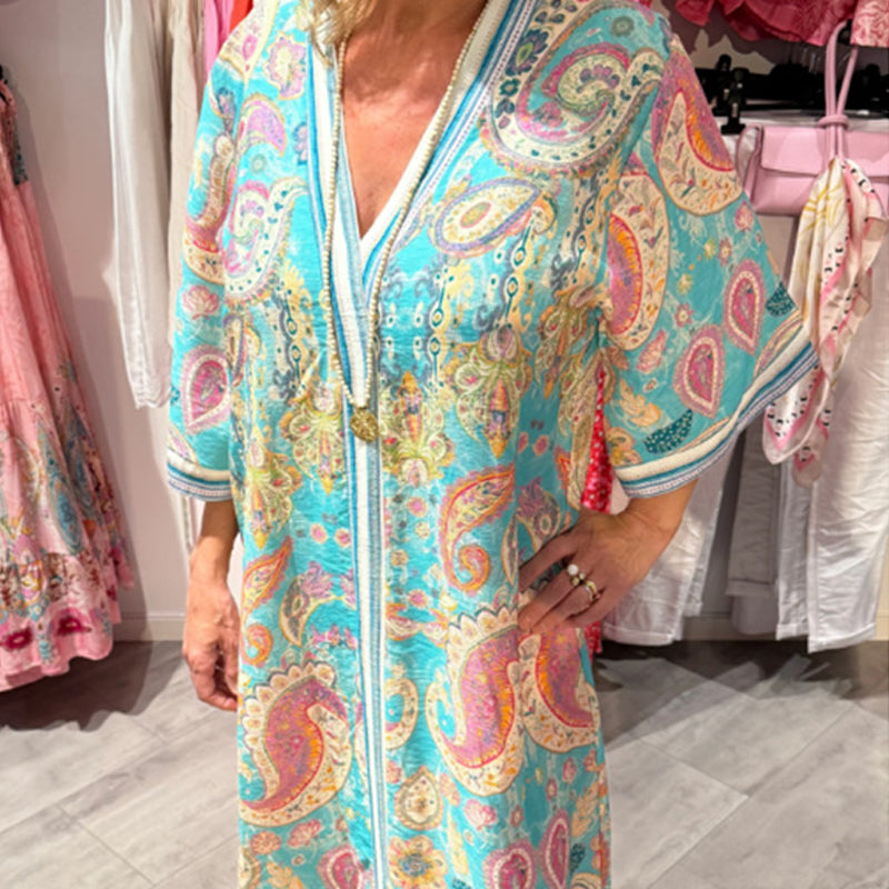 Dames comfortabele losse printjurk