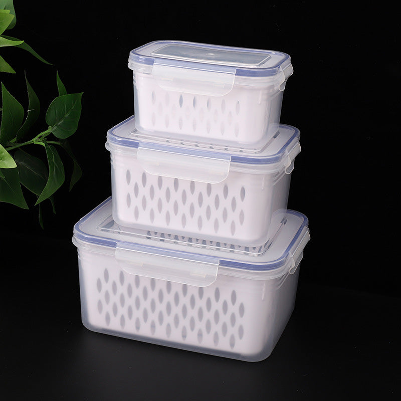 đĄâĄ Vente Flash 50% de rĂ©duction đ Set de conteneur de stockage de fruits 3PCS pour rĂ©frigĂ©rateur avec colander amovible