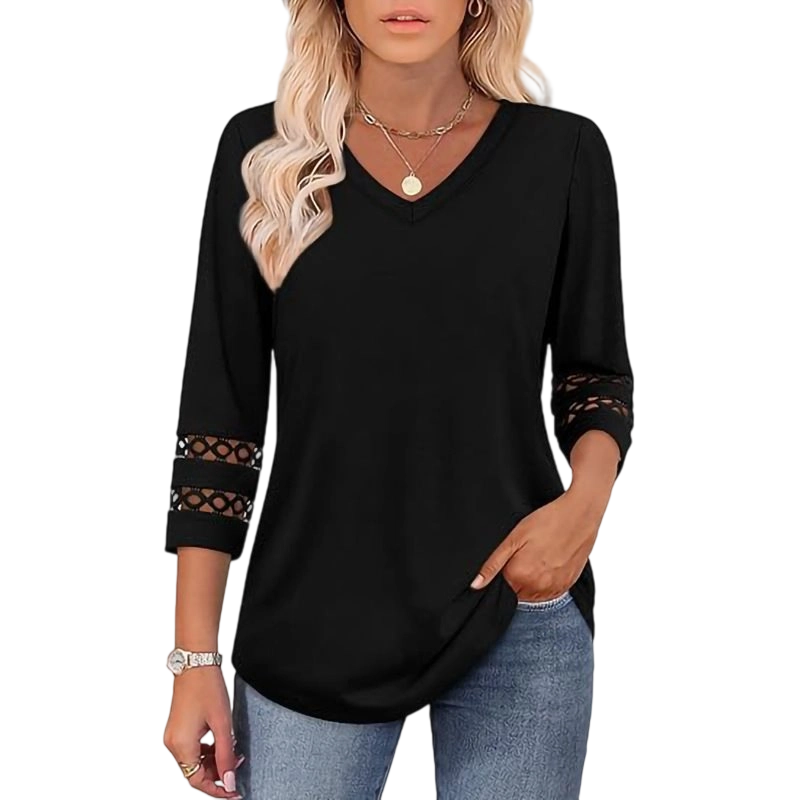 💥Dernier jour de la promotion spéciale 50 % de réduction💝Nouveauté 2025 : hauts à manches 3/4 pour femmes, t-shirts tendance à col en V
