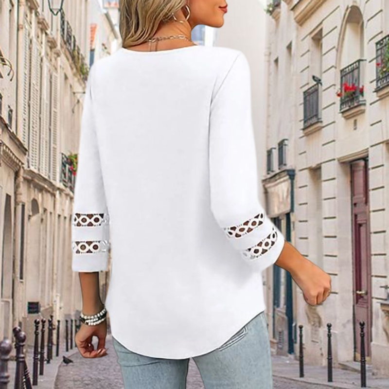 💥Dernier jour de la promotion spéciale 50 % de réduction💝Nouveauté 2025 : hauts à manches 3/4 pour femmes, t-shirts tendance à col en V