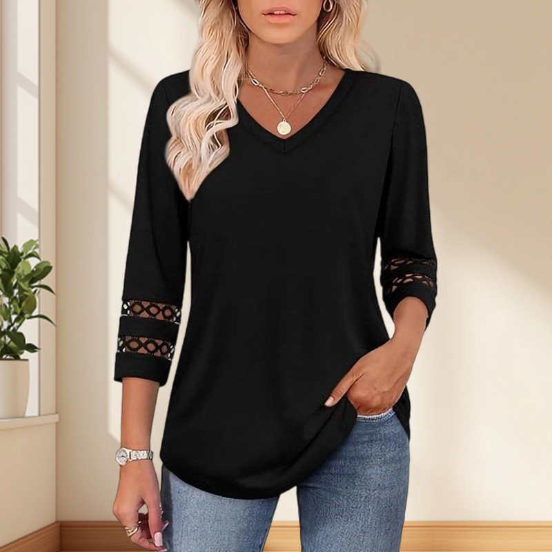 💥Dernier jour de la promotion spéciale 50 % de réduction💝Nouveauté 2025 : hauts à manches 3/4 pour femmes, t-shirts tendance à col en V