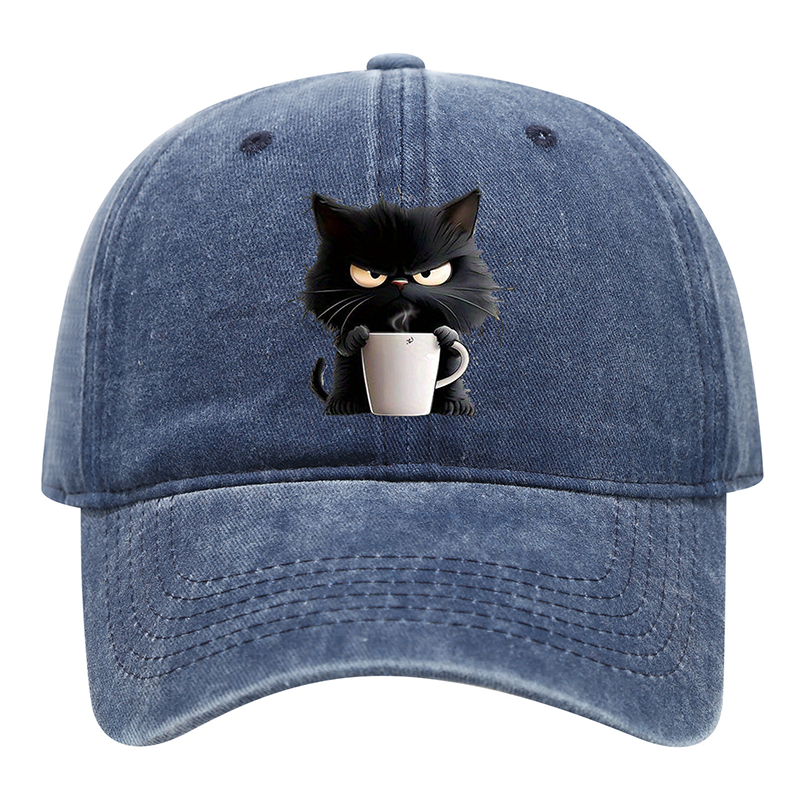 😻Casquette Vintage Mignon Chat Noir