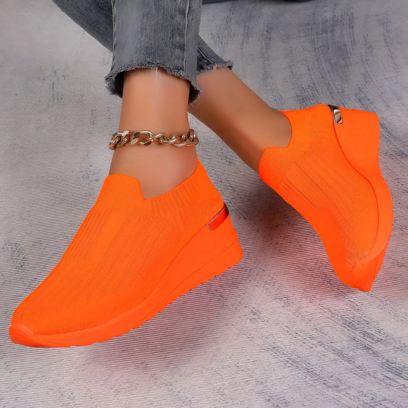 Chaussures en maille respirantes et confortables à semelles épaisses pour femmes