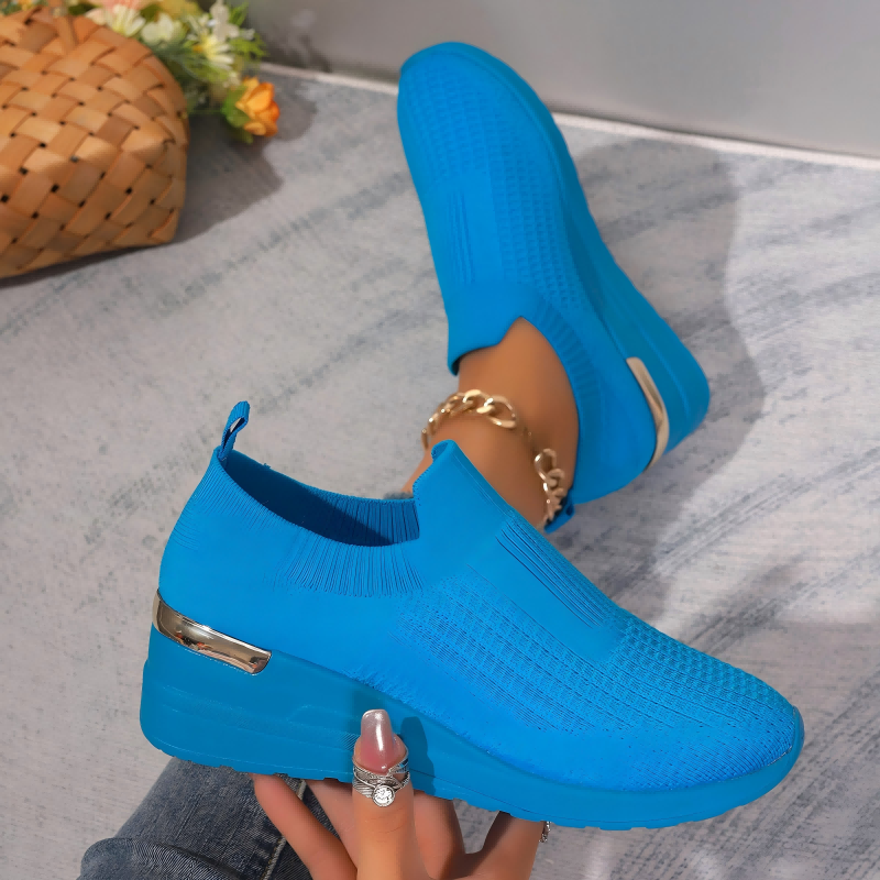 Chaussures en maille respirantes et confortables à semelles épaisses pour femmes
