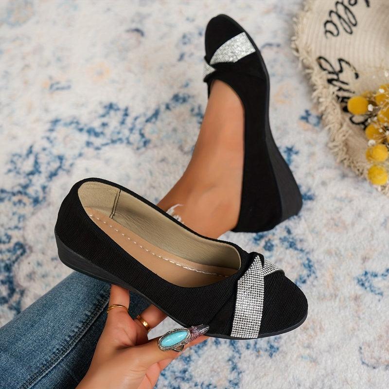 Chaussures compensées légères et tendance pour femmes avec strass