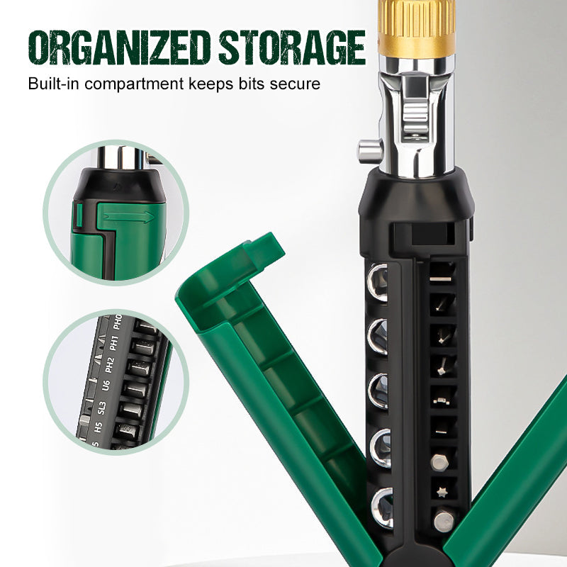 🛠️✨ Tournevis à Cliquet Réglable 14-en-1 - Multifonction pour Réparations Électroniques, Mécaniques et Domestiques 🔩📦