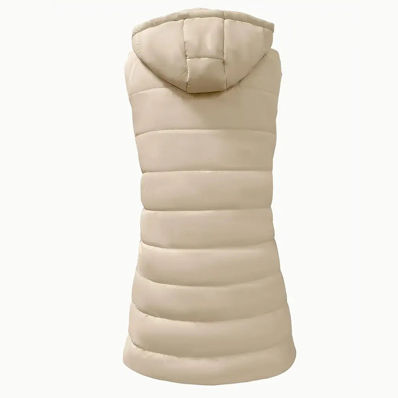 đ„SOLDES 50 % DE RĂDUCTIONđDoudoune longue zippĂ©e pour femmeđ | Couleur unie | Sans manches | Ă capuche | VĂȘtements d'hiver đ