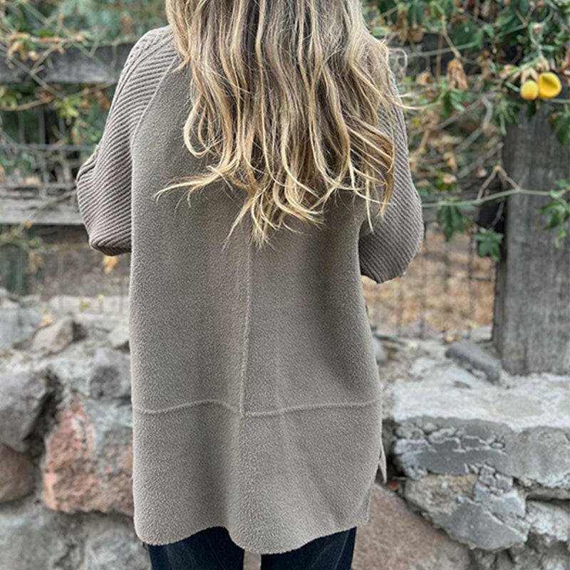 đđVeste mi-longue pour femme avec double boutonnage et revers