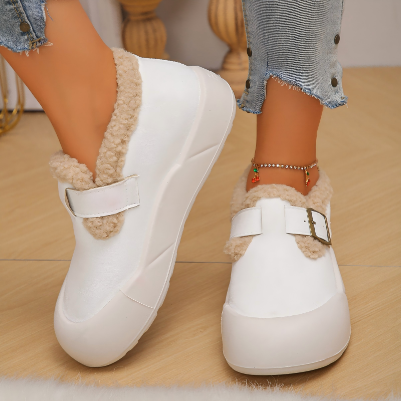 Chaussures confortables et chaudes à semelle épaisse pour femmes