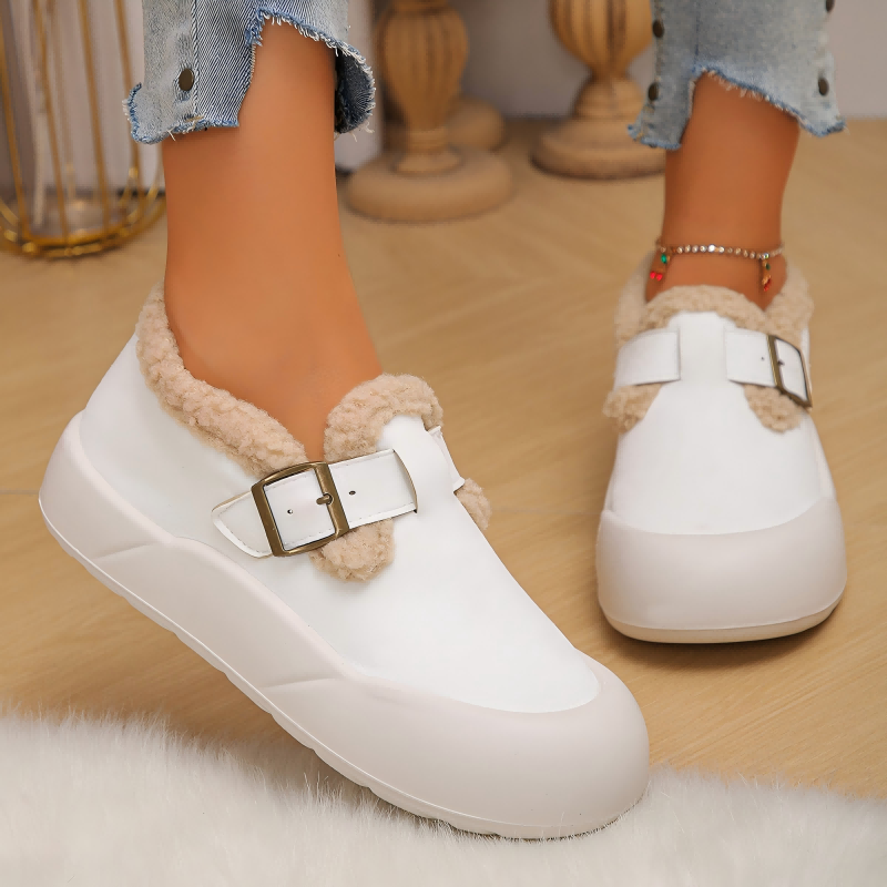 Chaussures confortables et chaudes à semelle épaisse pour femmes