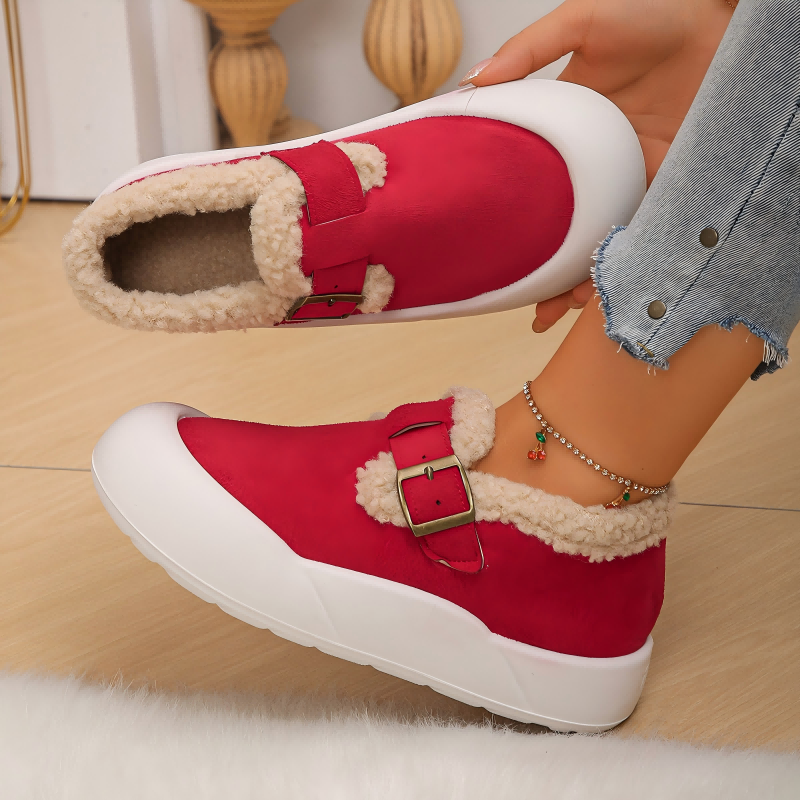 Chaussures confortables et chaudes à semelle épaisse pour femmes