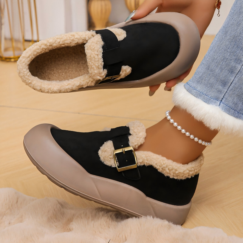 Chaussures confortables et chaudes à semelle épaisse pour femmes
