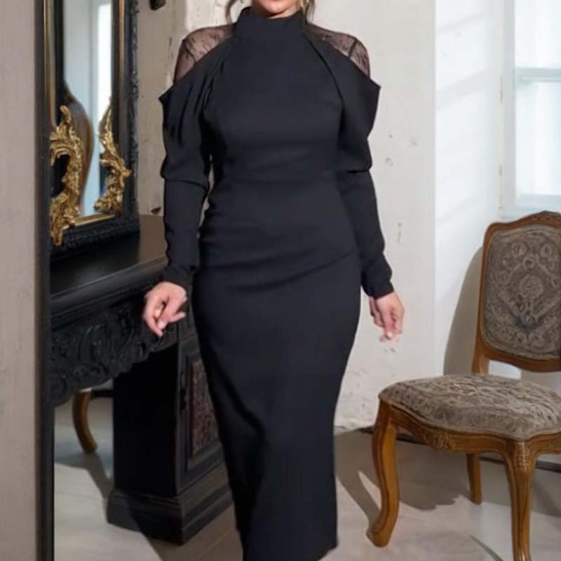 đ Robe Ă©lĂ©gante Ă col montant pour femme