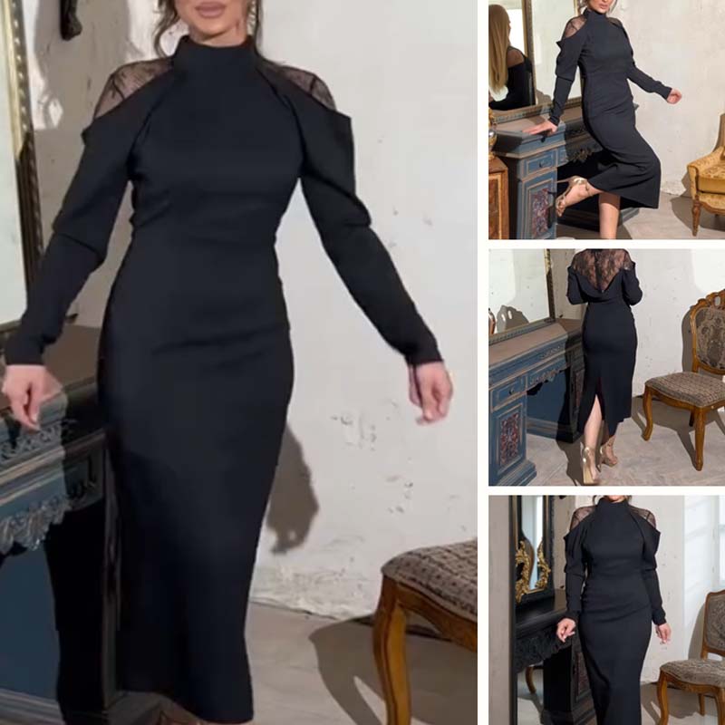 đ Robe Ă©lĂ©gante Ă col montant pour femme