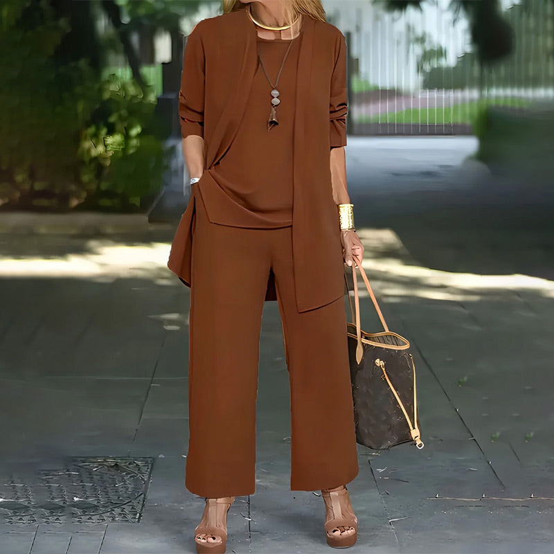 Ensemble 3 pièces élégant pour femme, coupe décontractée