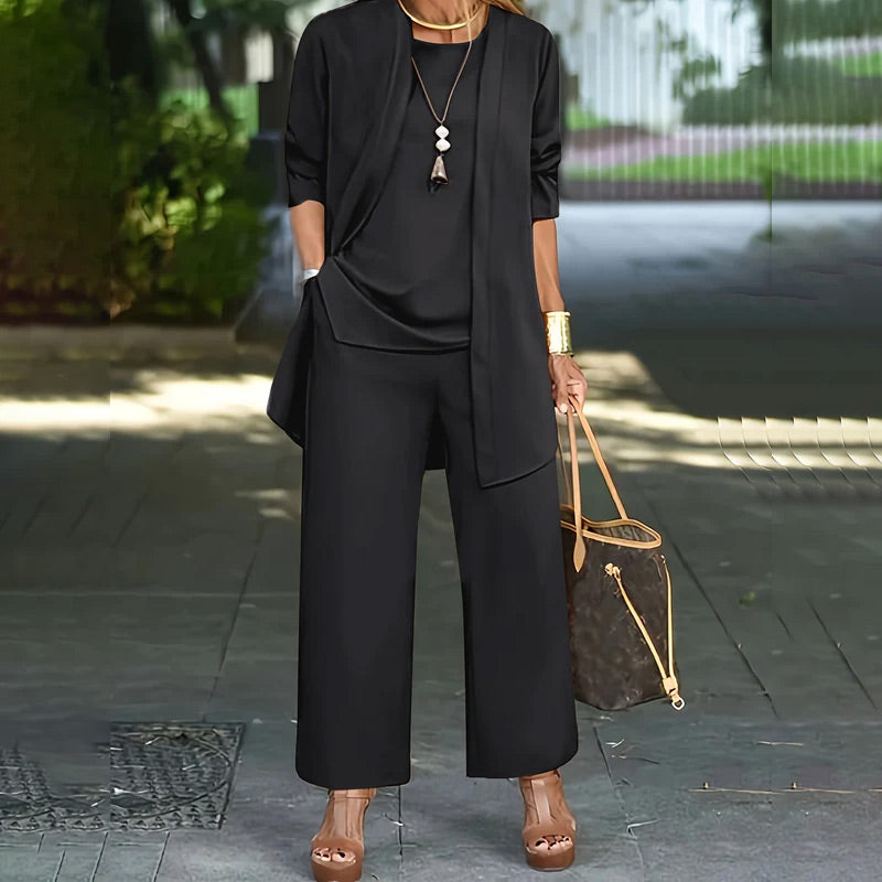 Ensemble 3 pièces élégant pour femme, coupe décontractée