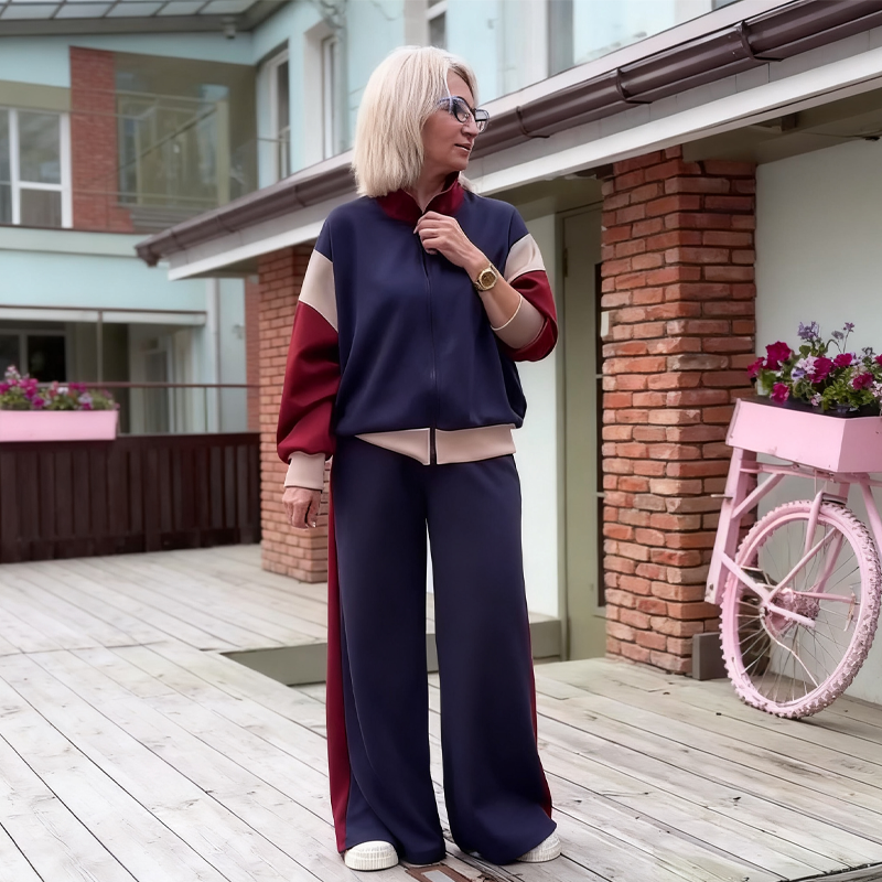 🧥Nouveautés maintenant disponibles à 50 % de rabais - Ensemble 2 pièces veste et pantalon à fermeture éclair pour femmes