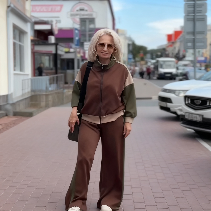 🧥Nouveautés maintenant disponibles à 50 % de rabais - Ensemble 2 pièces veste et pantalon à fermeture éclair pour femmes