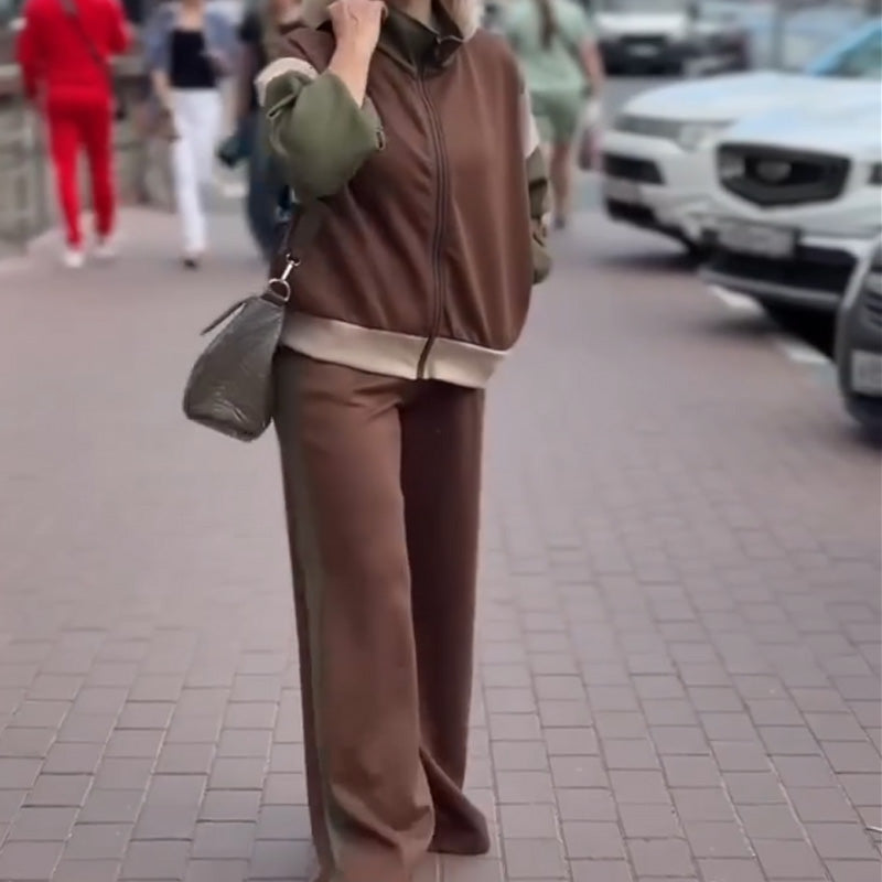 🧥Nouveautés maintenant disponibles à 50 % de rabais - Ensemble 2 pièces veste et pantalon à fermeture éclair pour femmes