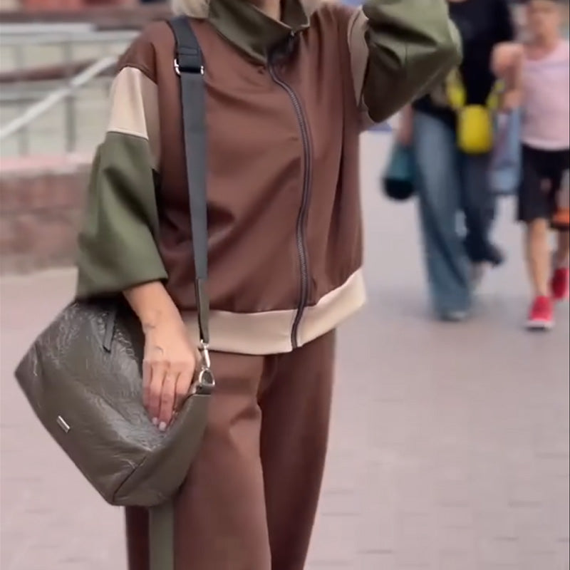 🧥Nouveautés maintenant disponibles à 50 % de rabais - Ensemble 2 pièces veste et pantalon à fermeture éclair pour femmes