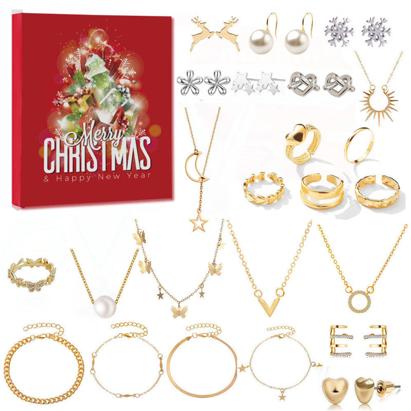 Boîte mystère pour bijoux de Noël 24PC