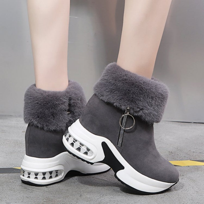 Bottines pour femme à semelle épaisse avec doublure