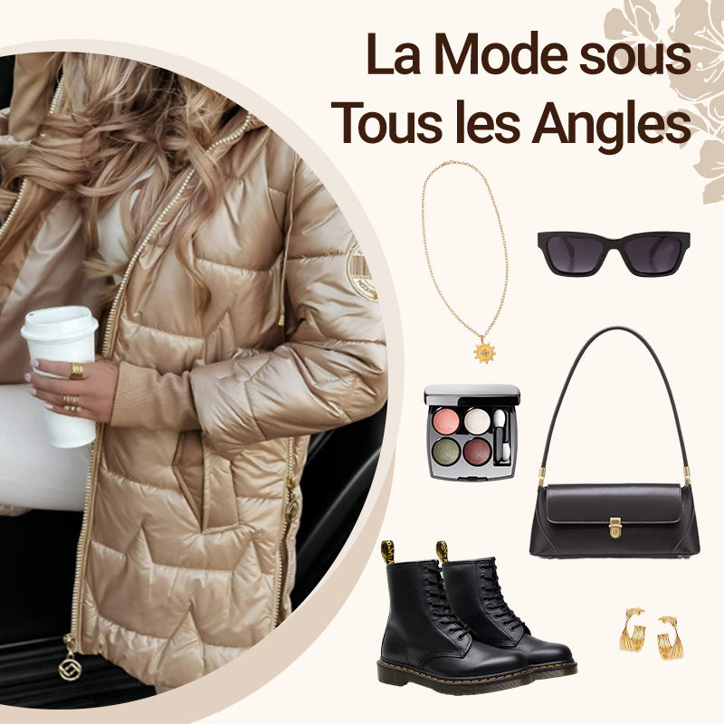 Manteau en Coton à Capuche Mi-Long pour Femme