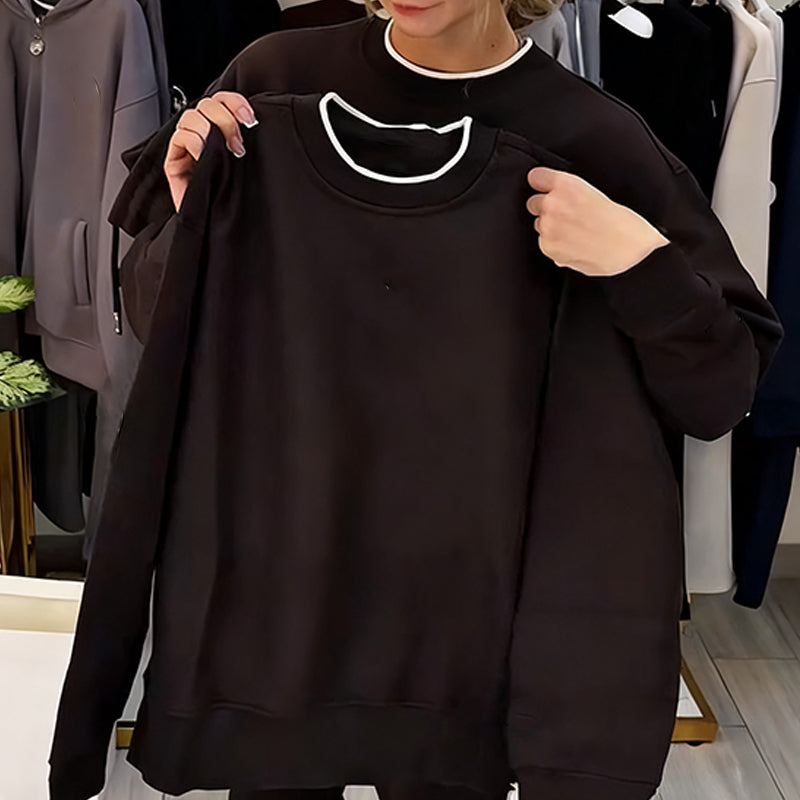 Ensemble 2 pièces pour femme : haut à col rond et pantalon