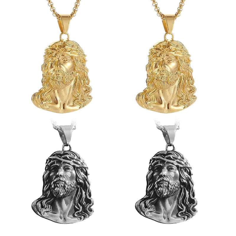 ⏳Spécial à durée limitée⏰Collier pendentif tête de Jésus✝️📿