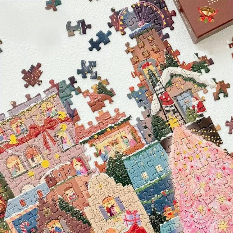 Puzzle de Noël de 500 pièces avec feuille d'or