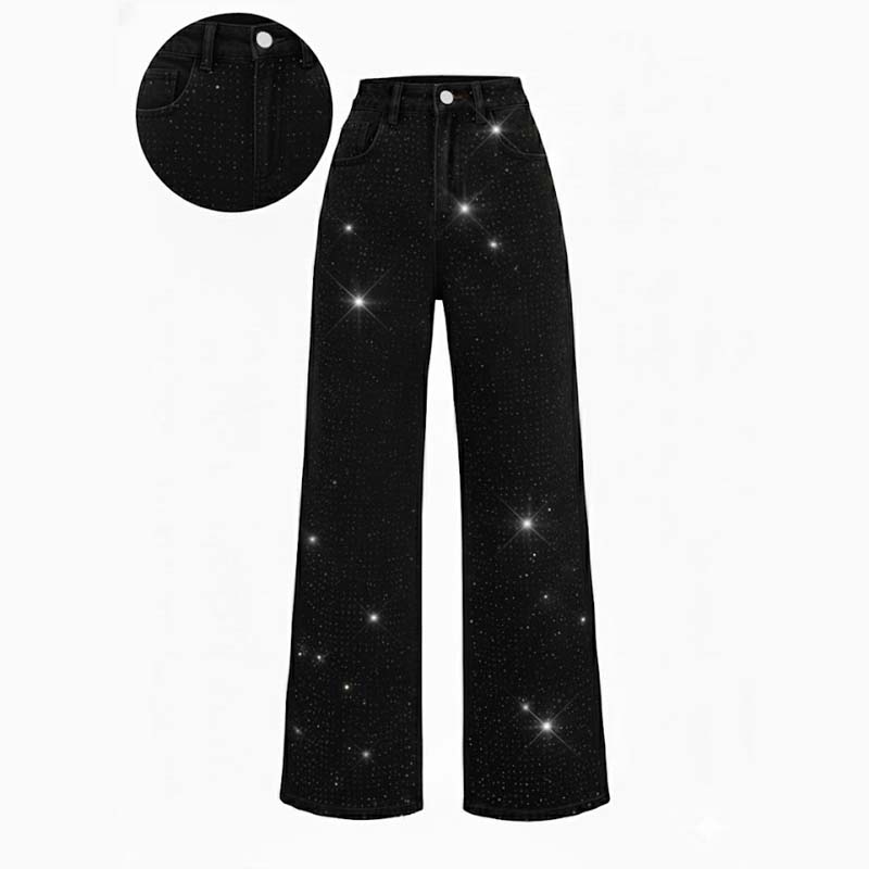 📢📢60 % de réduction !!!⏰Jeans élégants pour femmes, ornés de strass