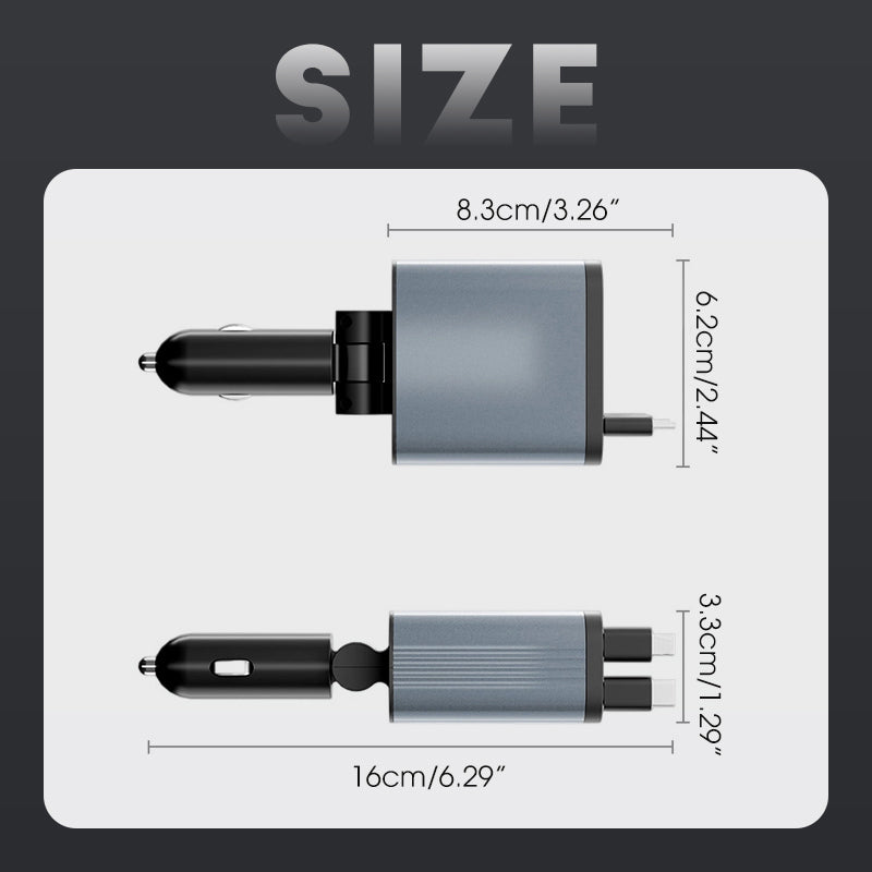 đŁđ„Chargeur de voiture ultra-rapide avec cĂąbles rĂ©tractables et ambiance lumineuse Ă©toilĂ©eđ