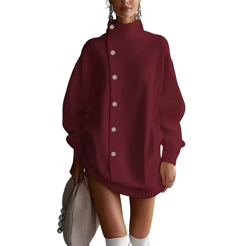 Gilet boutonné à col montant pour femme