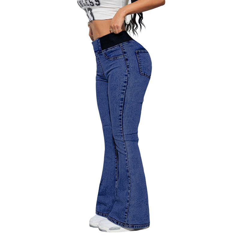 💎 52% DE RÉDUCTION ! 💎 Jean Évasé Taille Haute pour Femme – Denim Stretch, Silhouette Allongée & Confort Absolu 👖💙