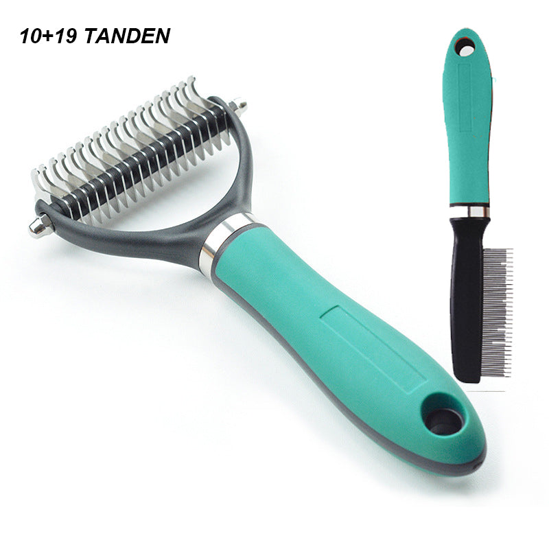 đŸâšđ¶ OFFRE SPĂCIALE -50% !đ Brosse de Toilettage Double Face pour Chiens & Chats â 2 CĂŽtĂ©s, Manche Ergonomique & Facile Ă Nettoyer (Orange/Vert)
