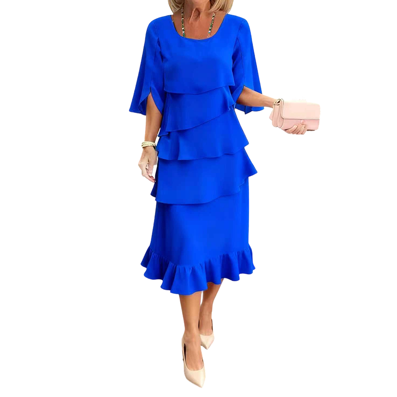 🔥Robe élégante à manches à volants superposés✈️