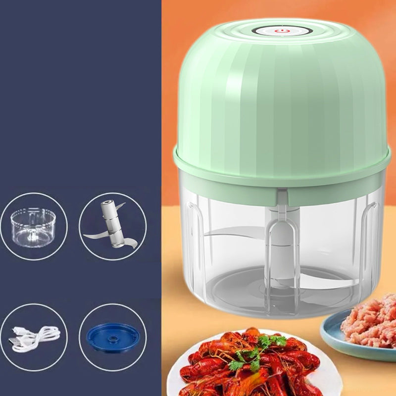 🧄🔥 -50% ! Mini-Hachoir Électrique Sans Fil USB-C – Moteur Grande Vitesse 3 Lames Inox Secondes, Une Touche Zéro Fatigue Mains, Démontable Lavable Hygiénique Polyvalent Ail Légumes Bébé · 3 Coloris ✨