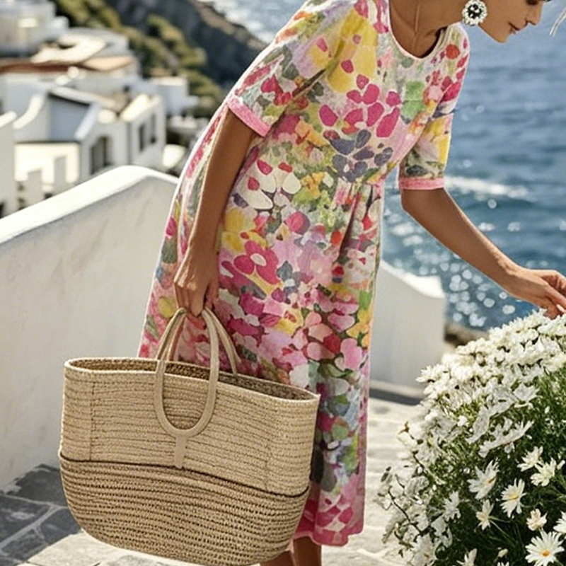 đ„âšOffre spĂ©ciale Ă durĂ©e limitĂ©e : 50 % de rĂ©duction -đRobe ample Ă imprimĂ© floral pour femme