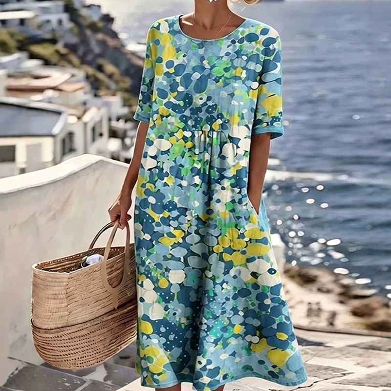 đ„âšOffre spĂ©ciale Ă durĂ©e limitĂ©e : 50 % de rĂ©duction -đRobe ample Ă imprimĂ© floral pour femme