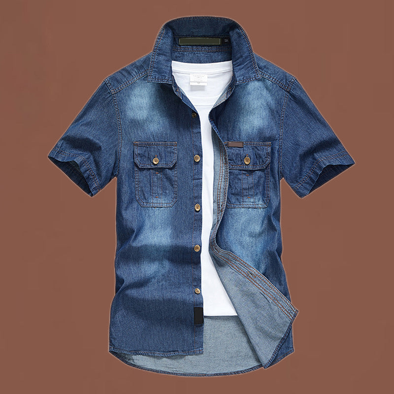 đ -50% MAINTENANT ! đ Chemise en Jean LavĂ© pour Homme â Charme Brut, Tissu Doux & Style Polyvalent â Parfaite pour Sorties DĂ©contractĂ©es & Superpositions Week-end đż