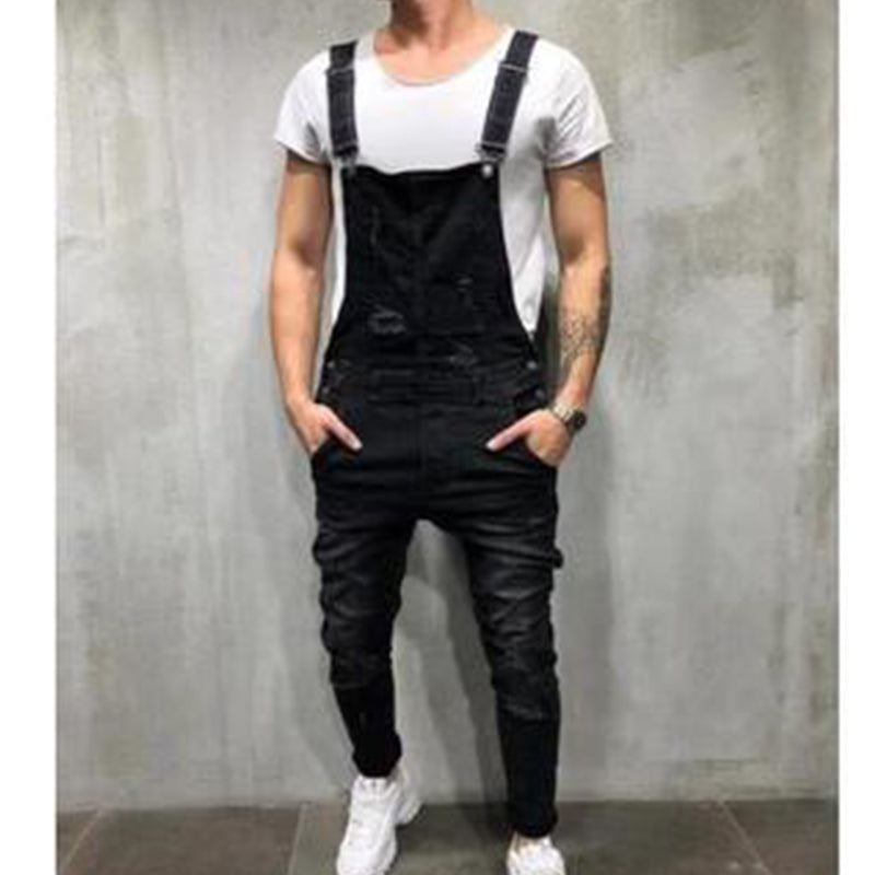 đSalopettes en jean pour homme : salopettes Ă bretelles dĂ©lavĂ©es et dĂ©chirĂ©es