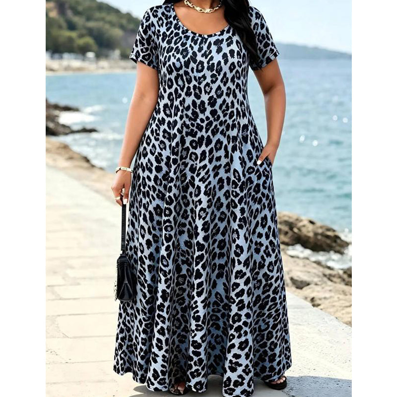 đSoldes 2026 â Plus de 28200 ventes !đRobe longue femme Ă imprimĂ© lĂ©opard, adaptĂ©e aux grandes tailles đ