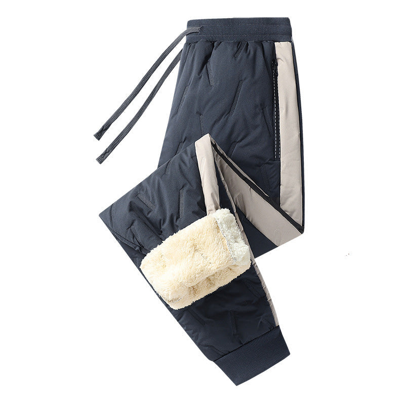 Pantalon thermique coupe-vent pour homme avec poignets élastiques
